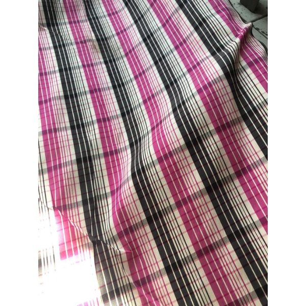 Kain Paper Silk BURBERRY Lembut Motif Garis Kotak-Kotak (MURAH &amp; SANGAT BERKUALITAS)