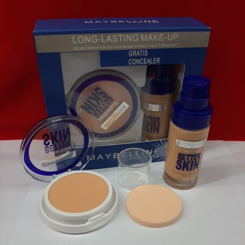 Paket kosmetik maybelline 2 in 1 long lasting make up 3338