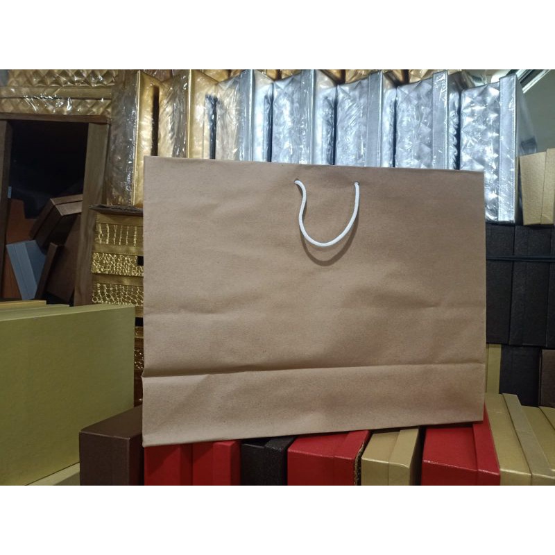 

paper bag jumbo landscape polos isi 12 pcs terlaris dan termurah