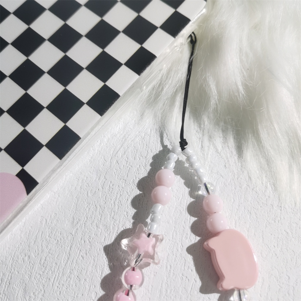 Tali Lanyard Manik-Manik Mutiara Akrilik Anti Hilang Warna-Warni Untuk Case Hp