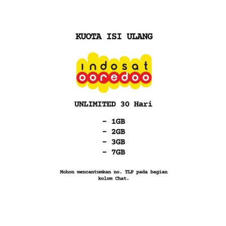 Kuota INDOSAT UNLIMITED 30 Hari
