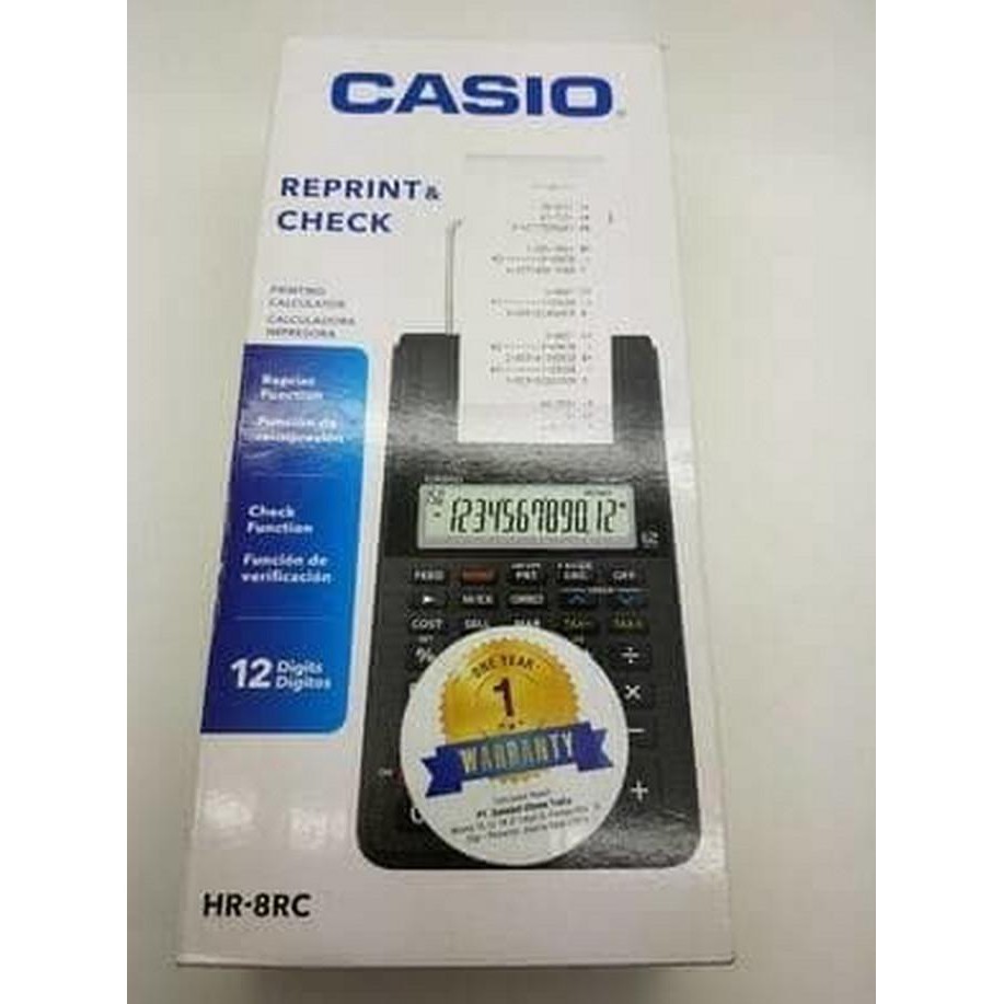 

ITERBATASl ORIGINAL Casio HR-8RC Printing Calculator HR-8 RC Kalkulator Print Str ICLl