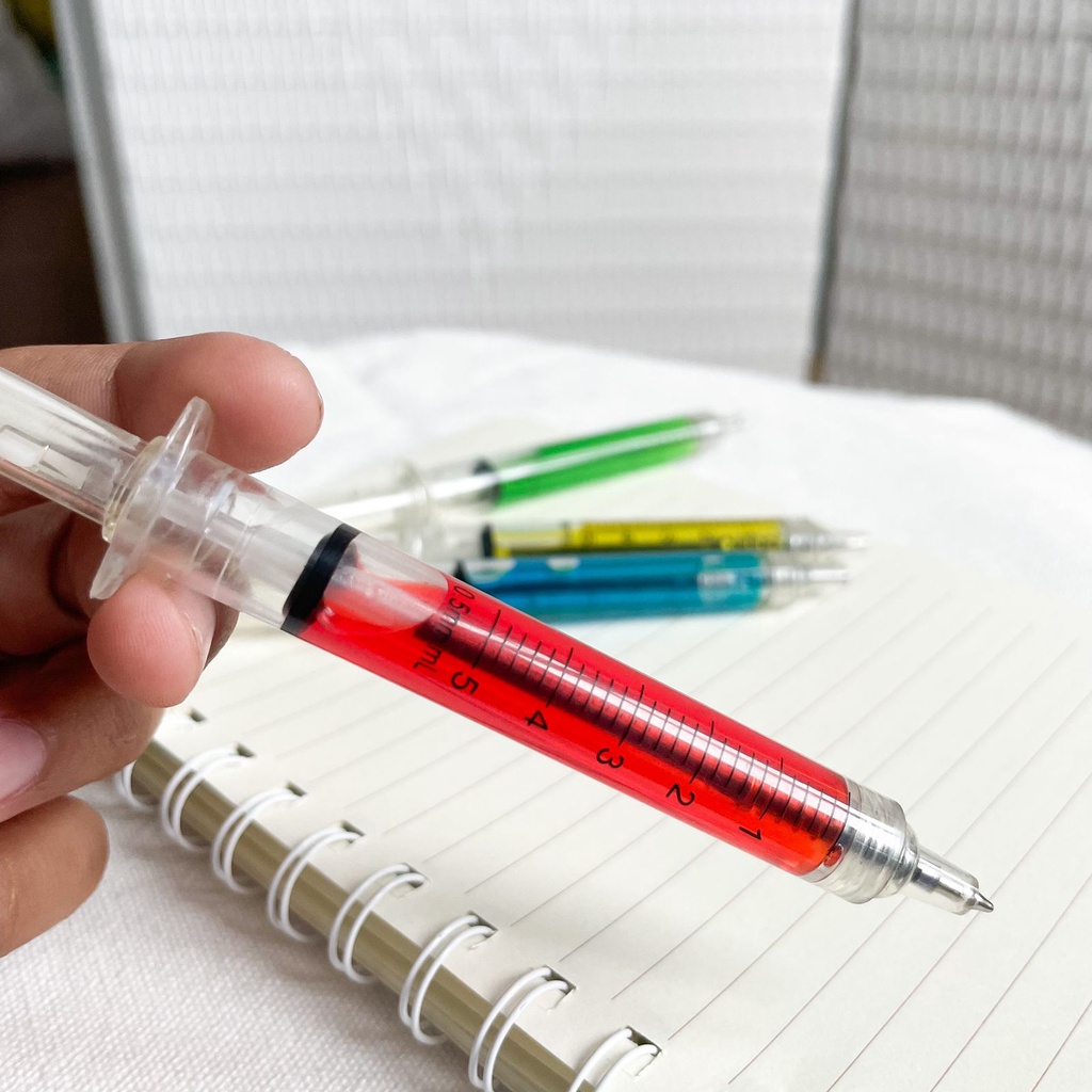 PULPEN CETEK SUNTIKAN JARUM PEN MEKANIK PENA LUCU UNIK READY GROSIR COD-2