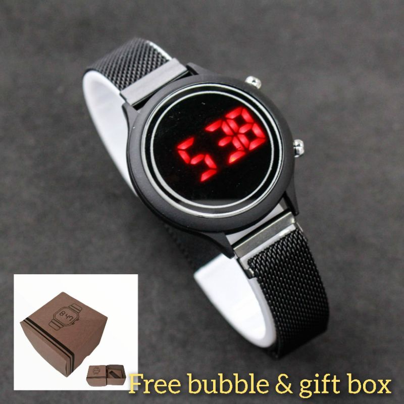 Jam led mesh bulat free gift box