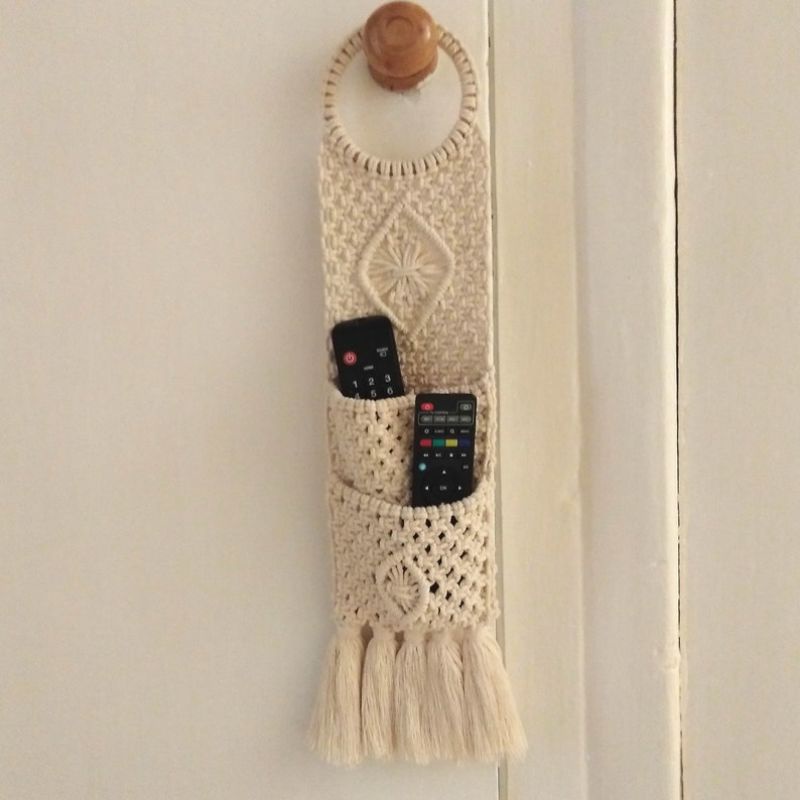 Kantong Remote Macrame, Macrame Remote Holder