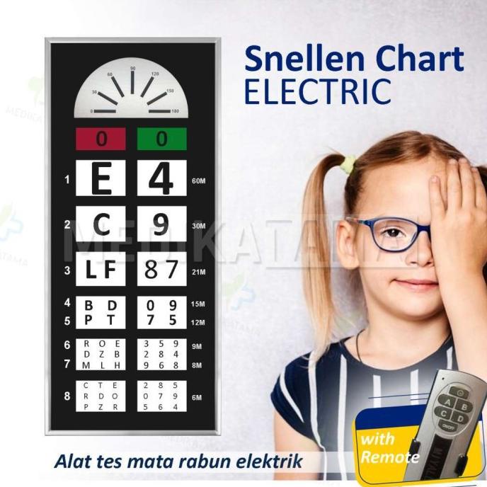 Snellen Chart Elektrik with Remote Alat Baca Tes Mata