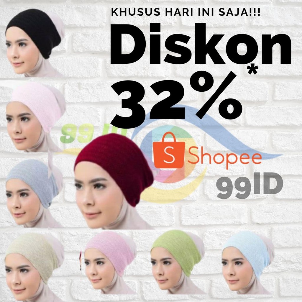 BANDANA RAJUT POLOS  SALUR ciput rajut inner hijab