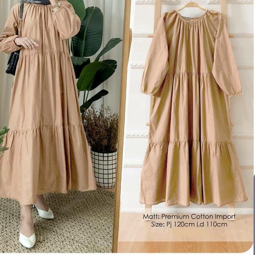 ✹ Sabrina Midi Dress Tunik Jumbo | Tunik Muslim Polos Terkini ➴