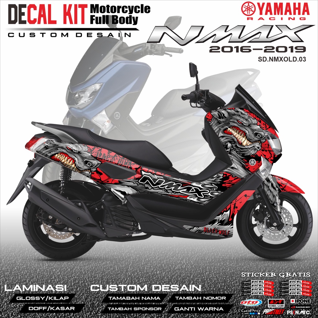 Decal NMAX OLD 2016 - 2019 - Dekal Stiker Striping Fullbody Fullblock List Yamaha NMAX OLD 2016 - 20