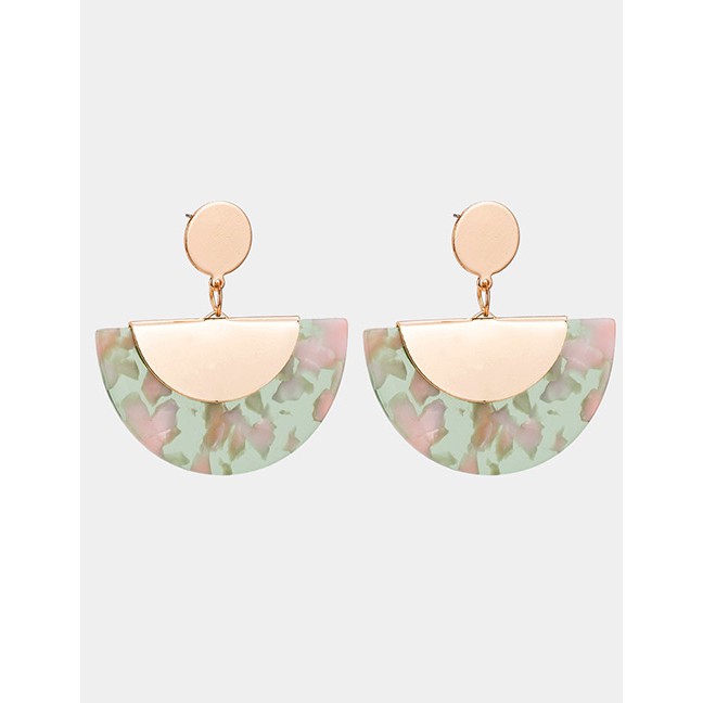 LRC Anting Tusuk Fashion Semicircle Shape Design Simple Earrings
