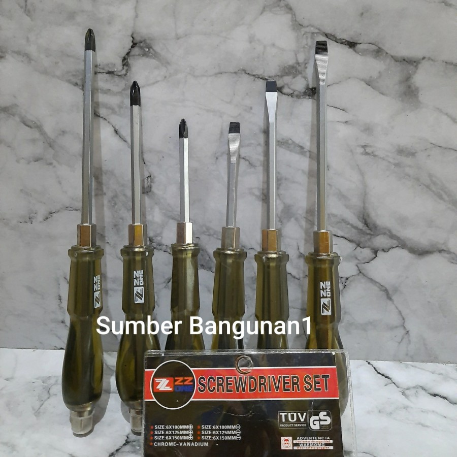 Obeng set ketok TUV obeng panjang getok kembang minus