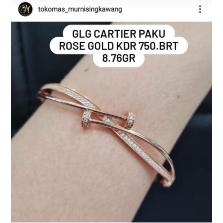 gelang paku cartier 8,760gr kdr 17k 750