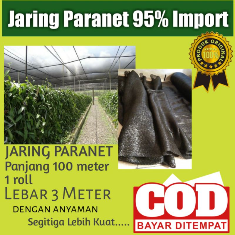 [PROMO MURAH]paranet 90% 100 meter 1 roll lebar 3 meter grade a import untuk #peneduh tanaman #paran