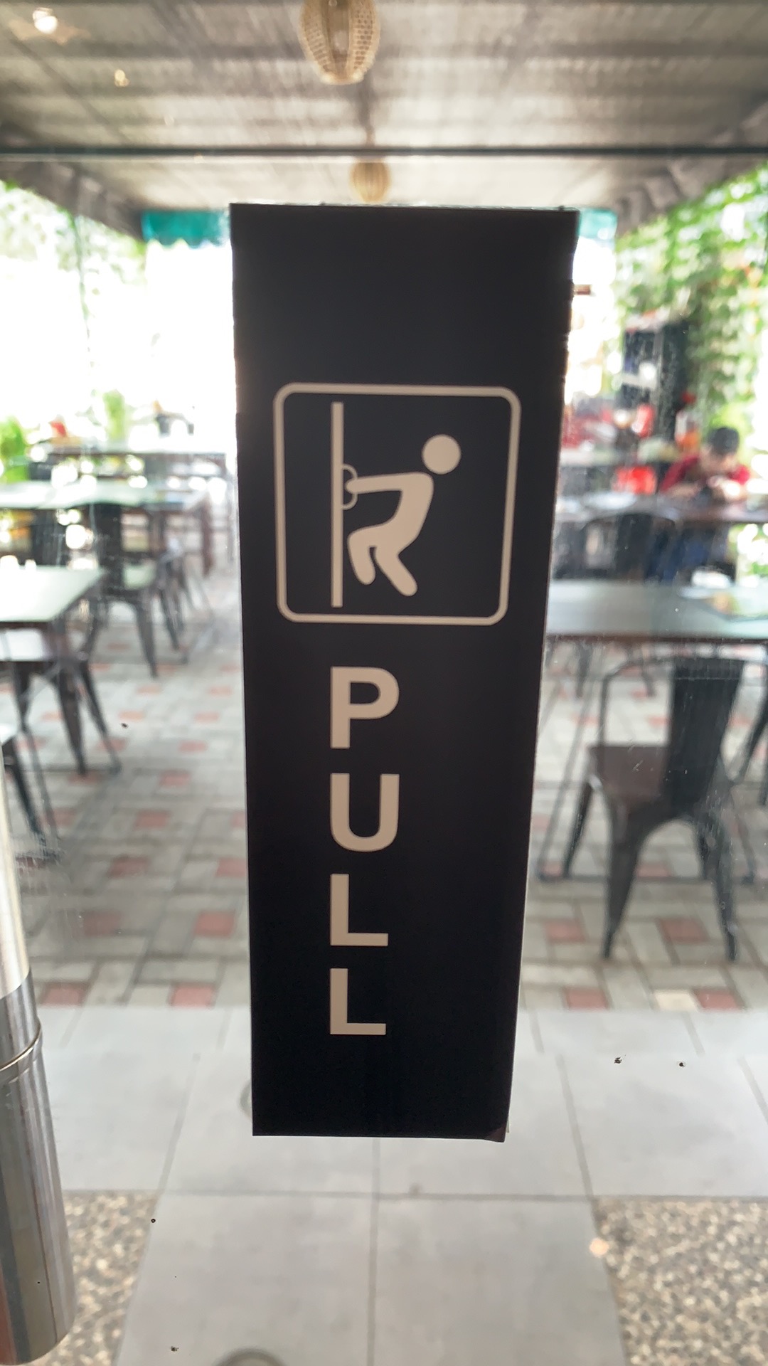 Sticker Push Pull Pintu Cafe