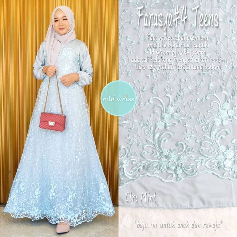 Farasya Dress Teen #4 Gamis Brukat Tile Remaja LD 90 Gamis Pesta Anak Remaja Gamis Brukat Tile Pakai Tali Gamis Anak Perempuan Cantik Gamis Kecil Dress Brukat Anak anak Gamis Kondangan Dress Muslimah Dress Muslim Gaun Pesta