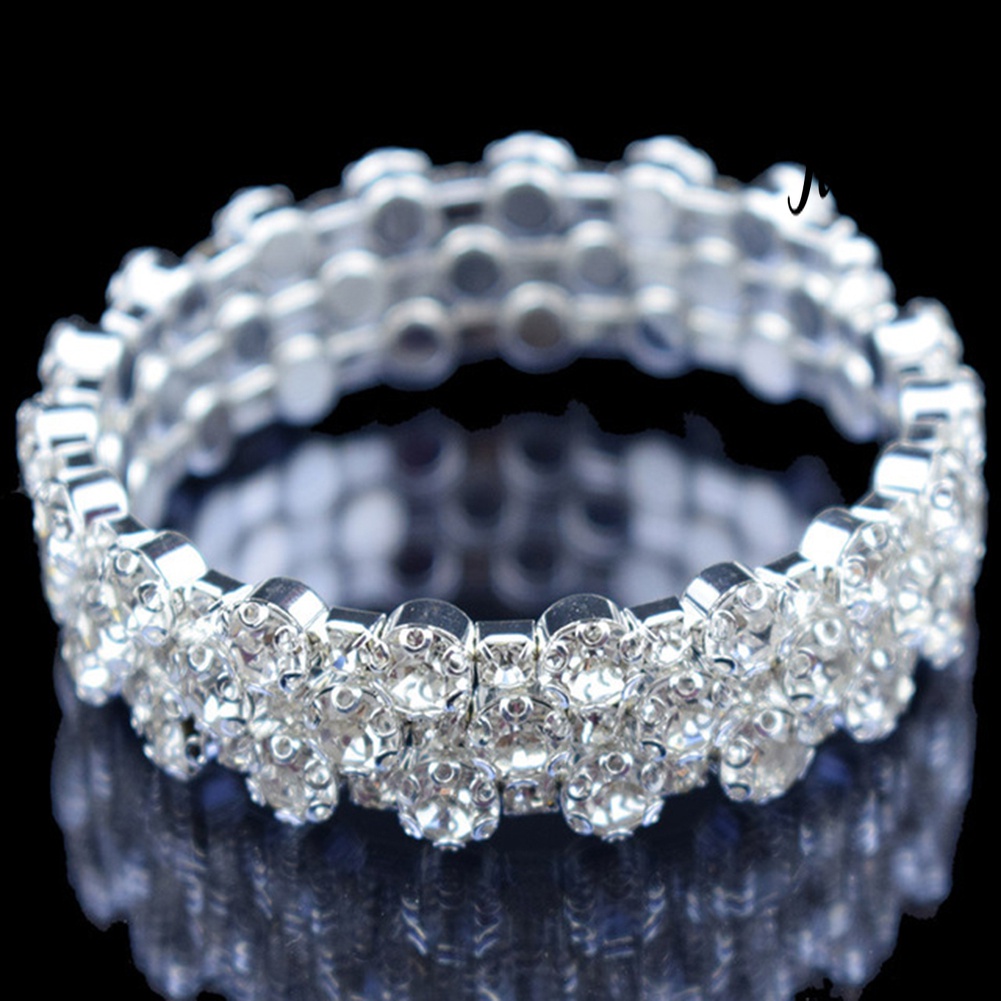 Gelang Multi Baris Bahan Cubic Zirconia Untuk Wanita