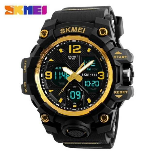 Jam Tangan Pria / SKMEI AD 1155 B LED Dual Digital / Jam Tangan Analog Digital LED Original