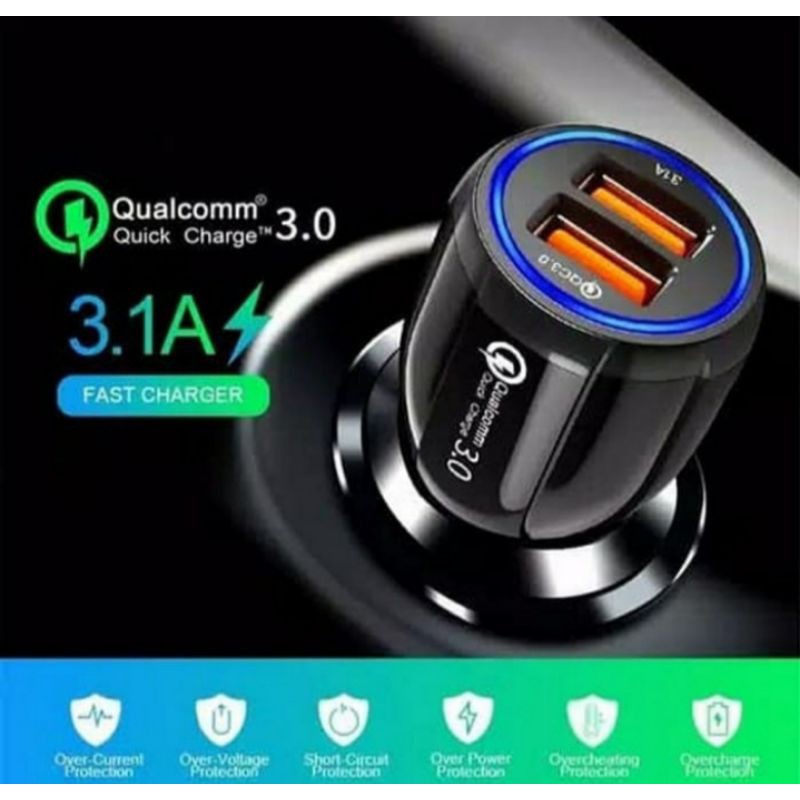 CAR CHARGER 2 PORTS USB QC 3.0 / CHARGER NMAX 2020 XMAX ADV PCX GENIO AEROX-QUALQOM