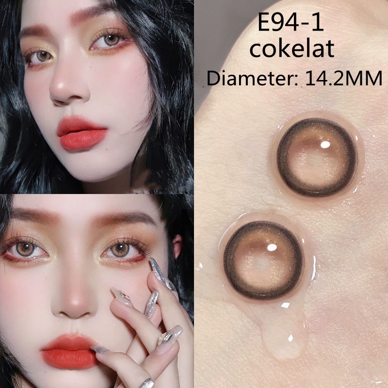 1 pasang lensa kontak berwarna diameter 16 MM lensa kontak per tahun lensa mata soflen mata soflen soflens softlens