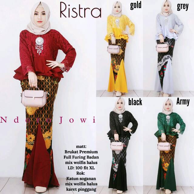 SHOPASHOP SOLO - Ristra kebaya brukat setelan batik kebaya modern fashion muslim