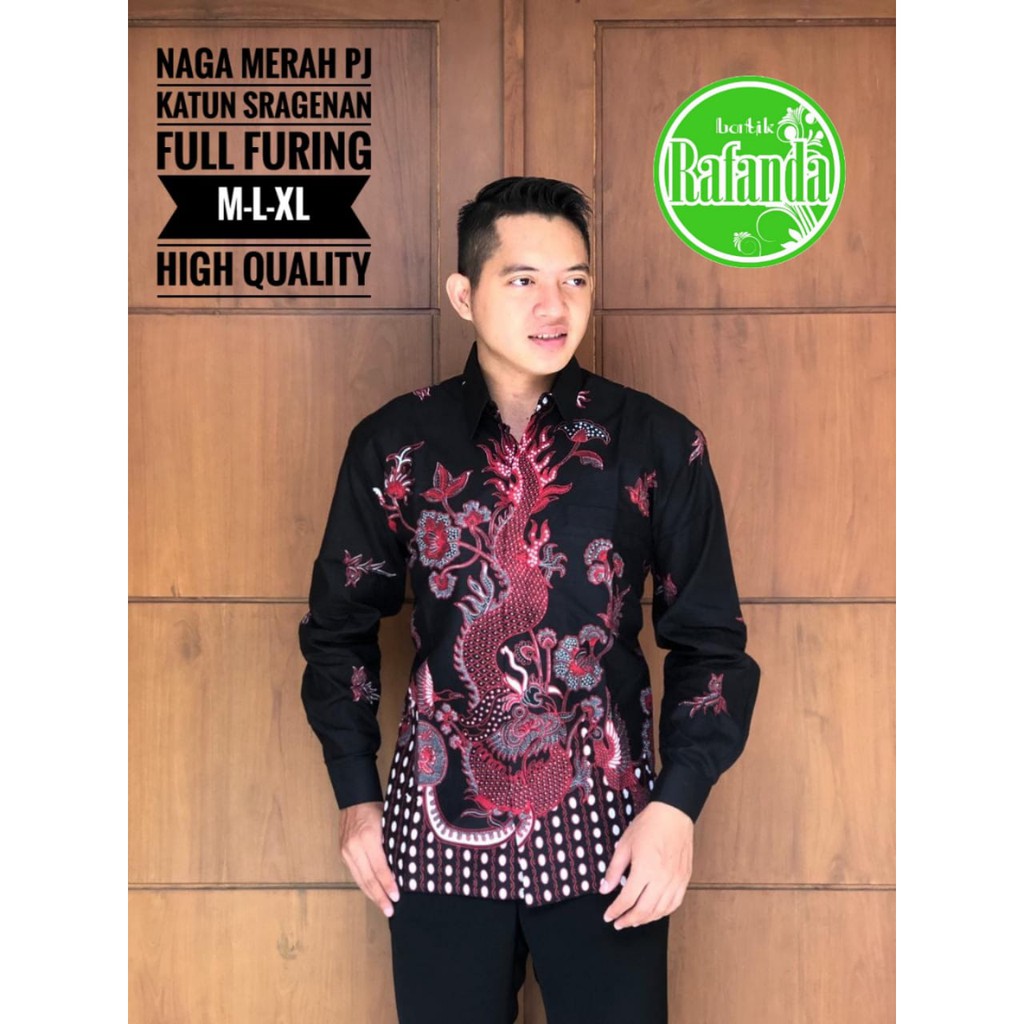 NAGA MERAH RAFANDA BAJU KEMEJA BATIK PRIA SOLO LENGAN PANJANG PENDEK LAPIS FURING ATASAN BATIK PREMIUM MODERN KATUN HALUS SATRIO SAE PRAKARYA NAGA BIRU BRAHMANA BIRU PROBOSETO ARESHA MAHKOTA PITA WAYANG PENDEK SEKAR LAWASAN ERLANGGA SEKTI KLABANG NAGA