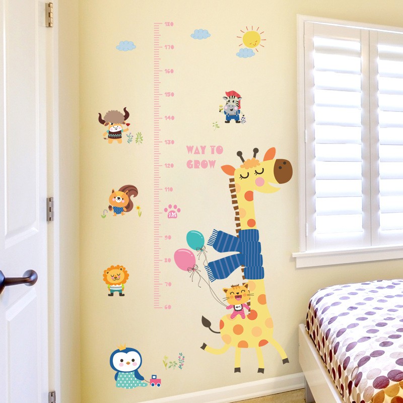 RELIZA WALL STICKER TINGGI BADAN HEWAN JERAPAH GROW UP ANIMAL STIKER DINDING SK9165