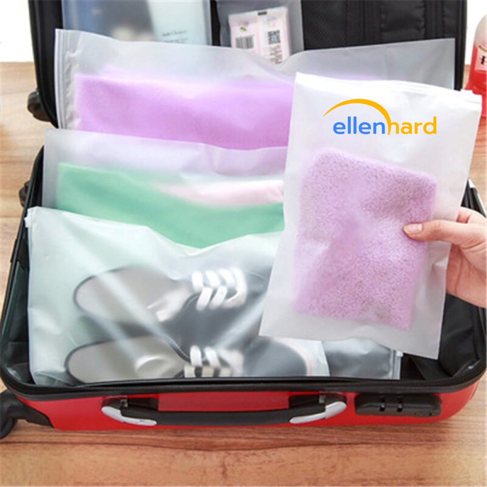 Kantong Zipper Storage Bag Plastik Vacum Baju Travel Polos Anti Air Transparan