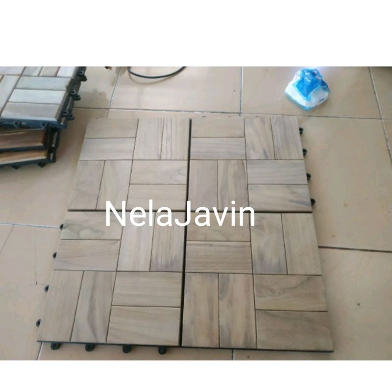 Decking tile kayu / lantai kayu / ubin kayu termurah bongkar pasang kwalitas gudang