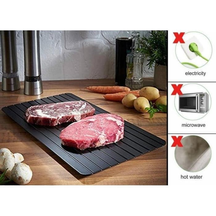 [COD] Defrost Tray Plate Import Defrosting Tray Pelunak Makanan Frozen Daging Steak Ayam Sosis Beku di Freezer Kulkas