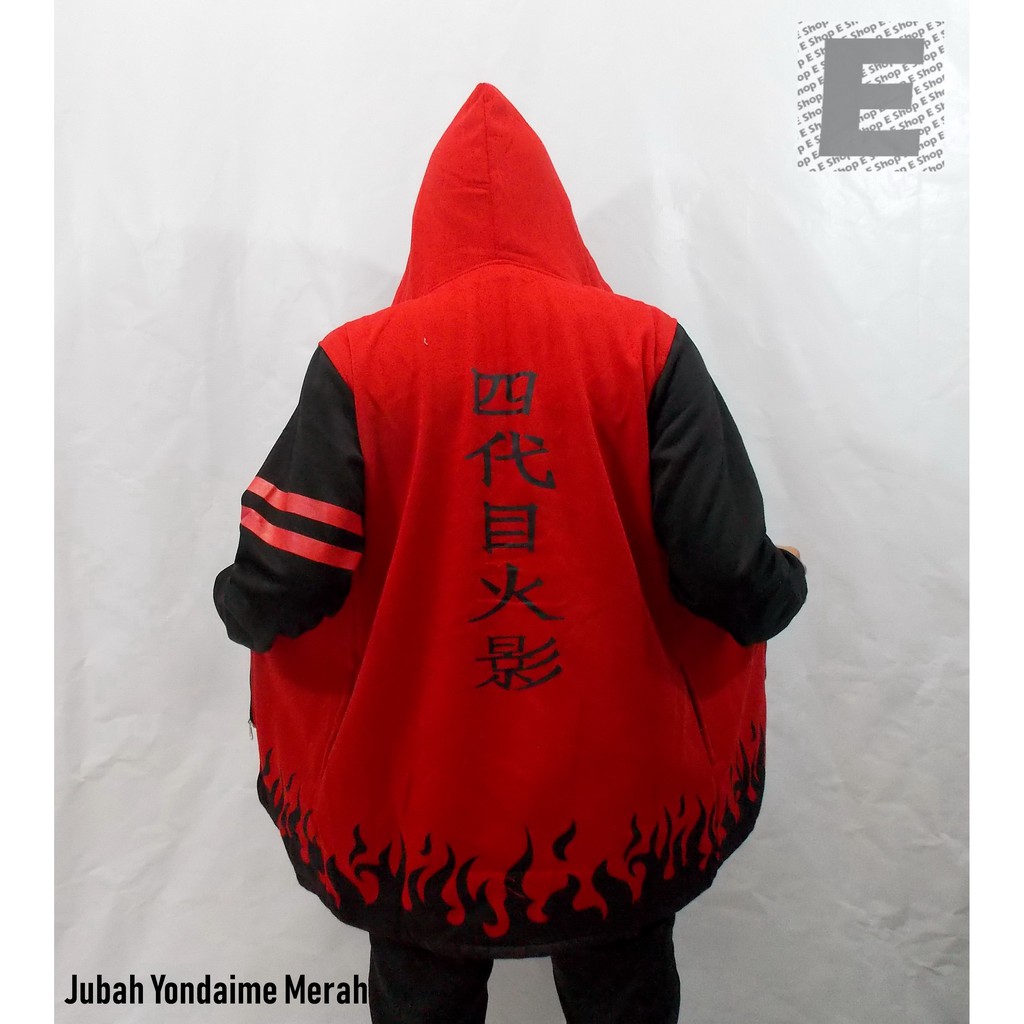 Jaket Jubah Hoodie Anime Naruto Yondaime Hokage Merah