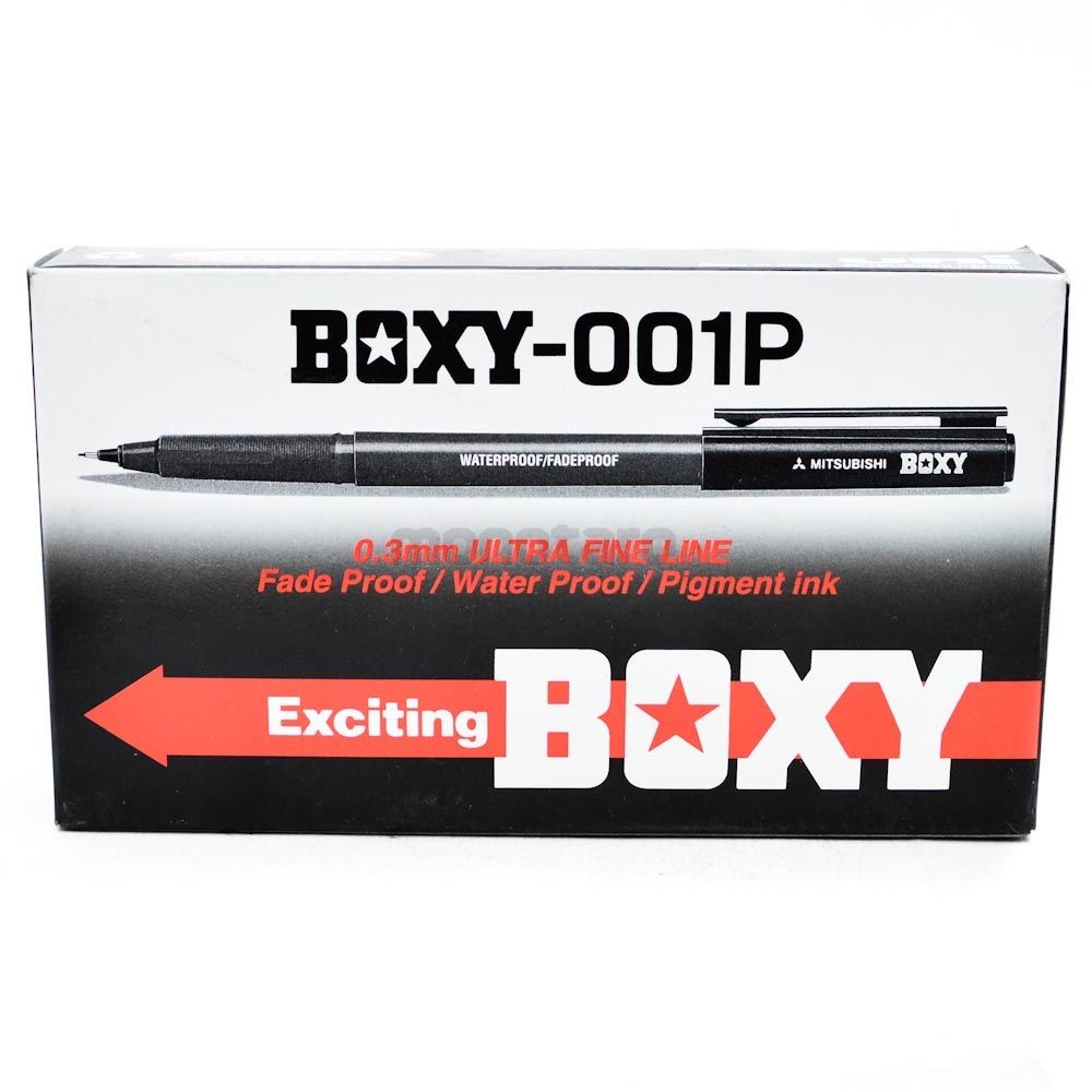 Pulpen Boxy Hitam / Balpoint Boxy Warna Hitam