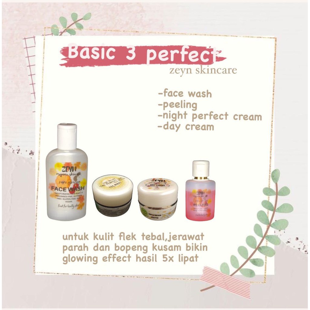 Paket Basic 3 Perfect Zeyn Skincare Organic