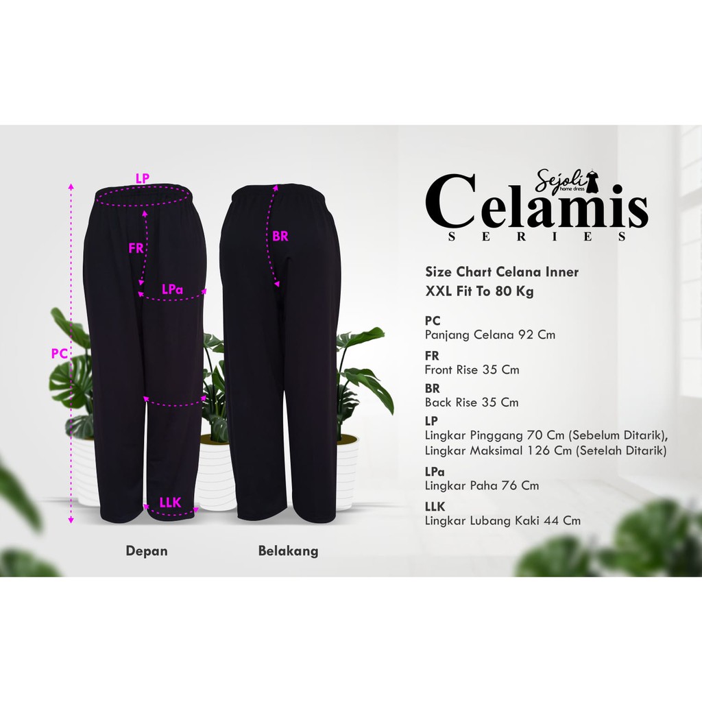 Celana daleman gamis celamis SEJOLI inner leging L XL XXL ecer grosir murah