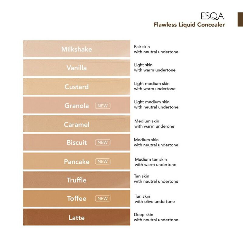 ESQA CONCEALER / FLAWLESS LIQUID CONCEALER / CUSTARD / ORIGINAL ESQA 100%