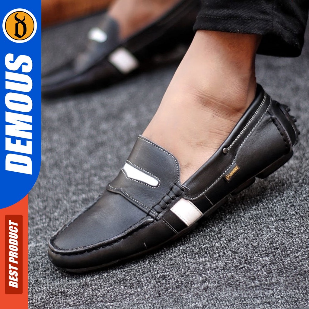 DEMOUS Valha - Sepatu Formal Pria Pantofel Kulit Asli