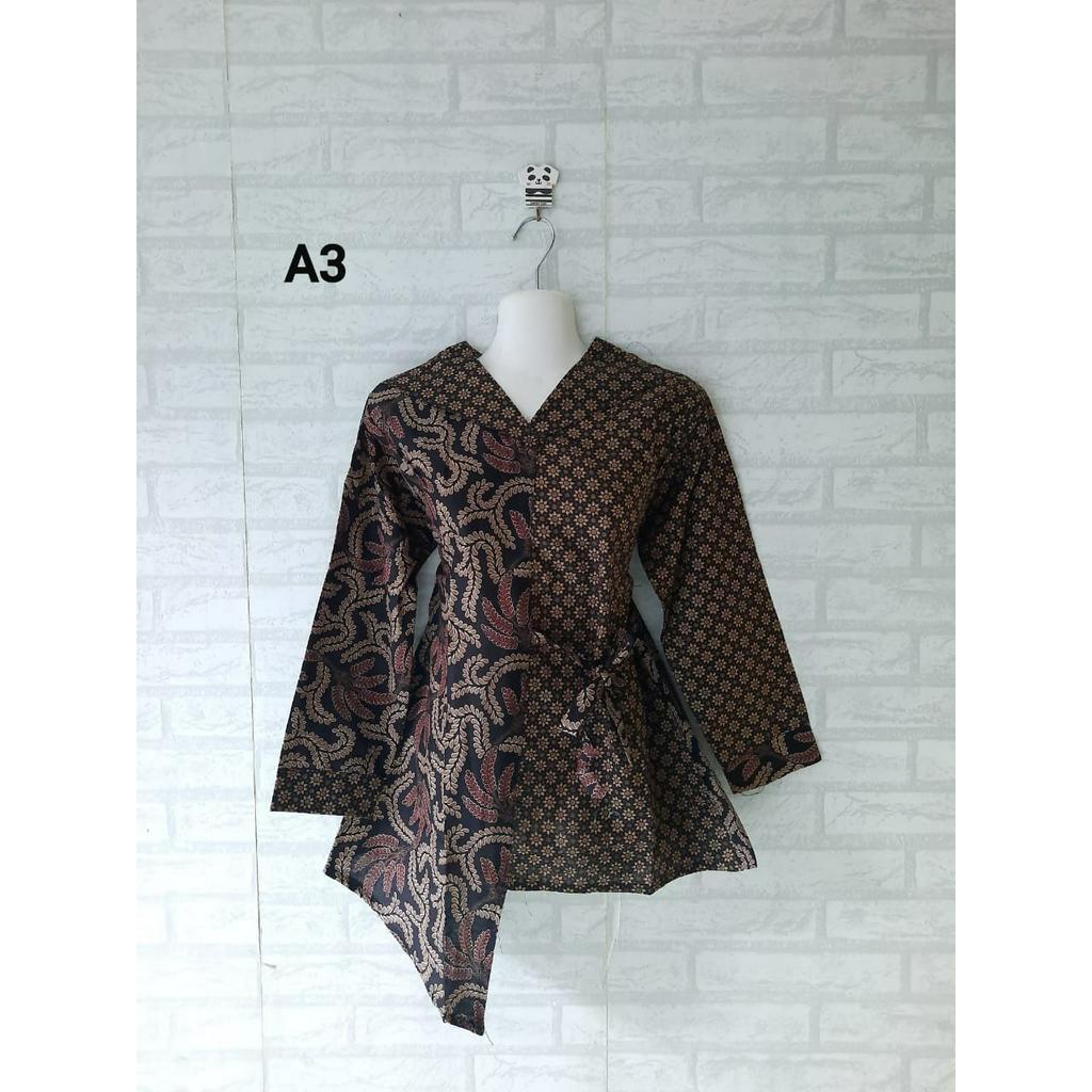 BLOUSE KERJA BATIK MODEL TALI SAMPING