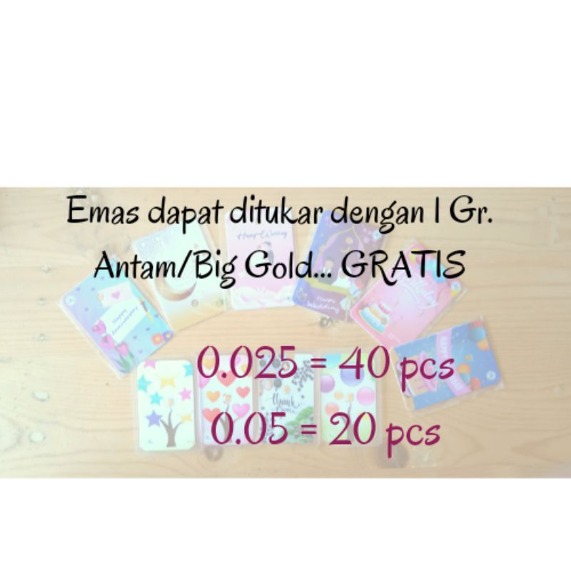 Big Gold Emas Mini Murni Logam Mulia 0.025 - 0.1 Gram Gift Series Happy Graduation