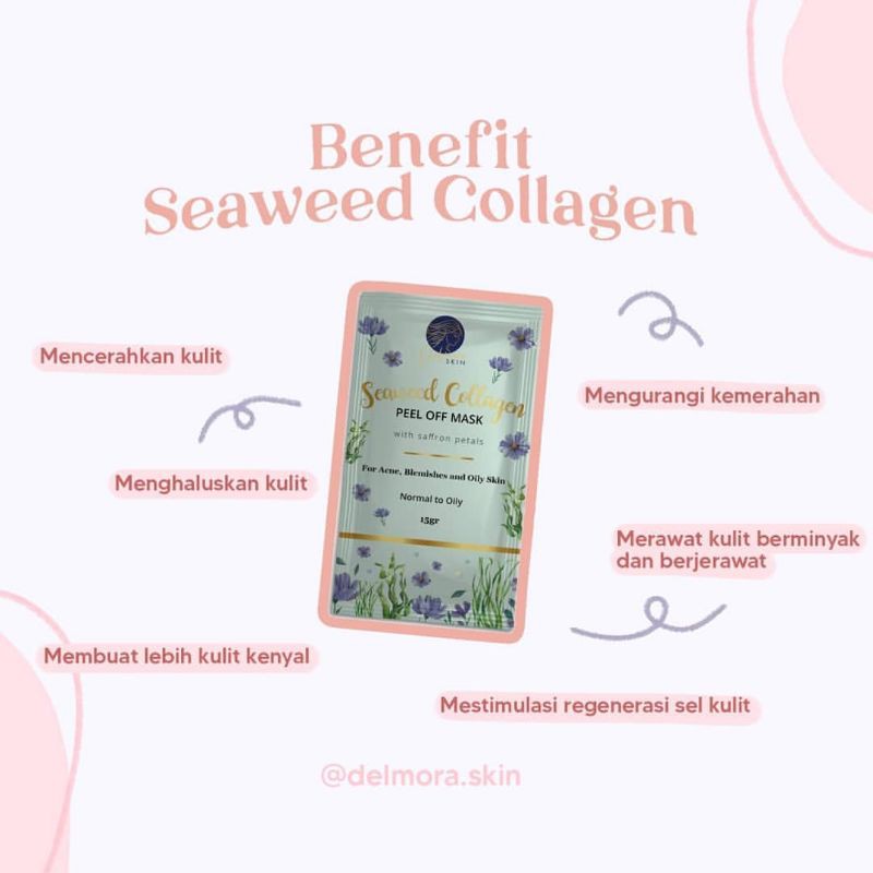 masker peel off seaweed collagen by delmora skin