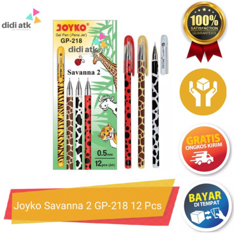 

Pulpen Pena Joyko Savanna 2 GP-218 / Pen Gel 0.5mm 12 Pcs