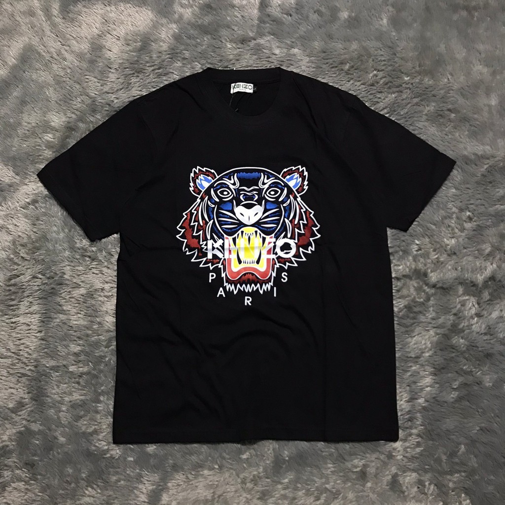 KAOS TSHIRT KENZO BLUE RES PRINTED TIGER HIGH MIRROR QUALITY TERLARIS