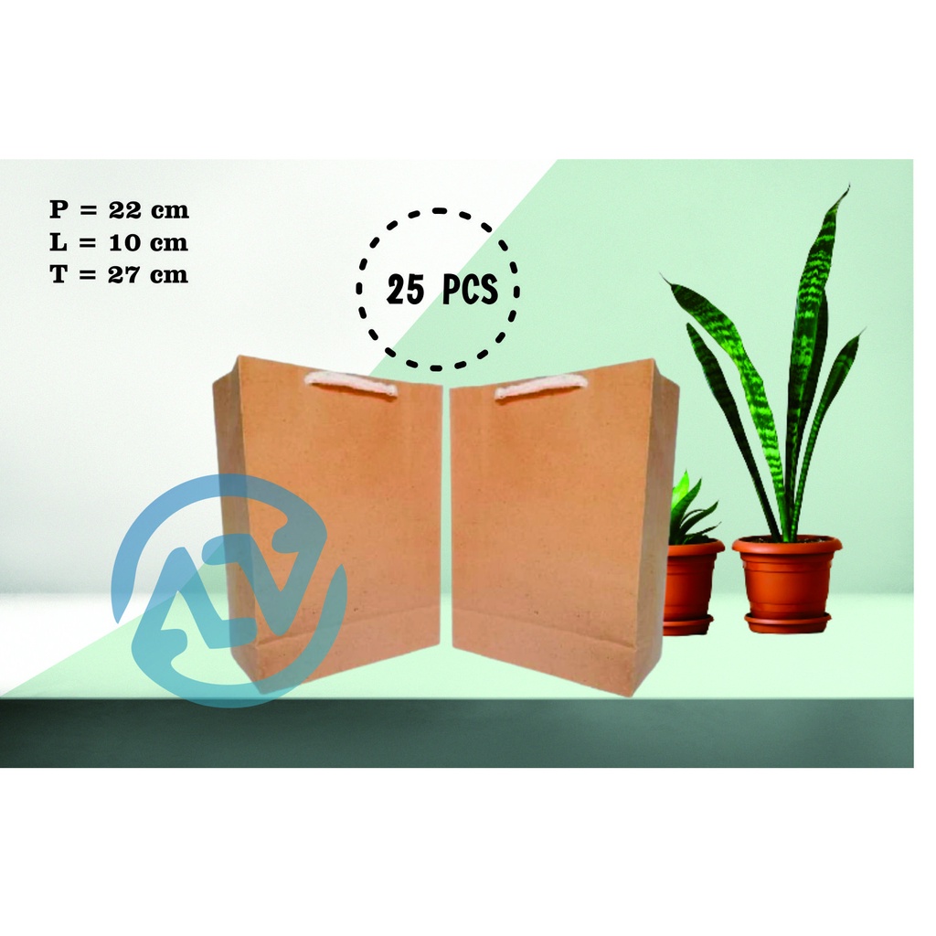 

Paperbag Coklat Polos Souvenir Murah 25 Pcs