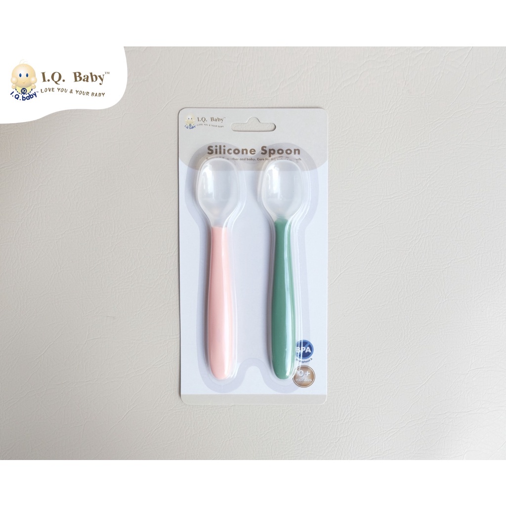 I.Q. Baby Silicone Spoons Sendok Bayi Silikon Isi 2 Pcs