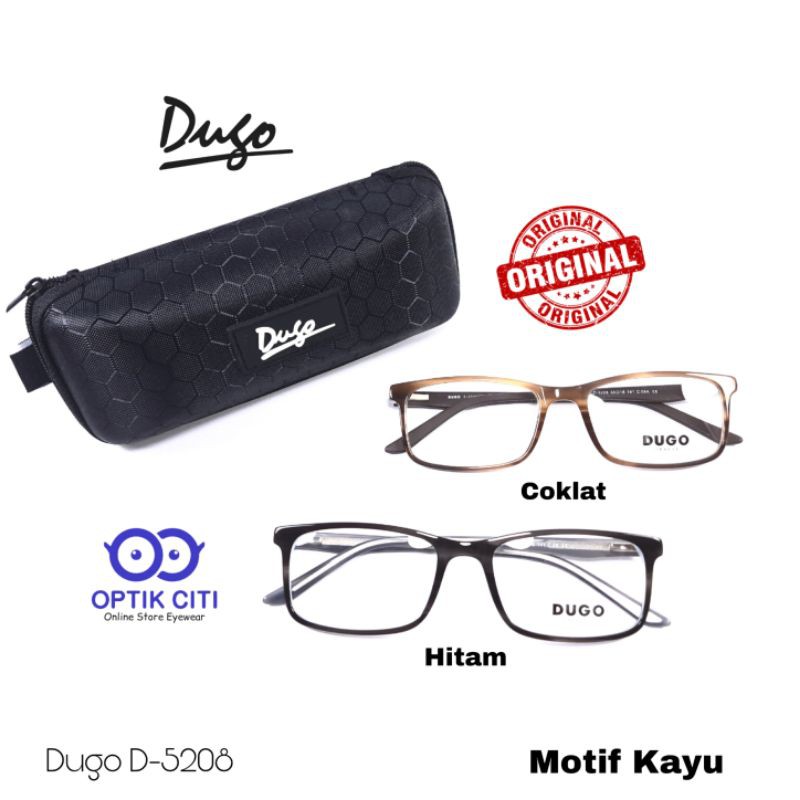 FRAME KACAMATA PRIA WANITA MOTIF KAYU DUGO 5208 ORIGINAL