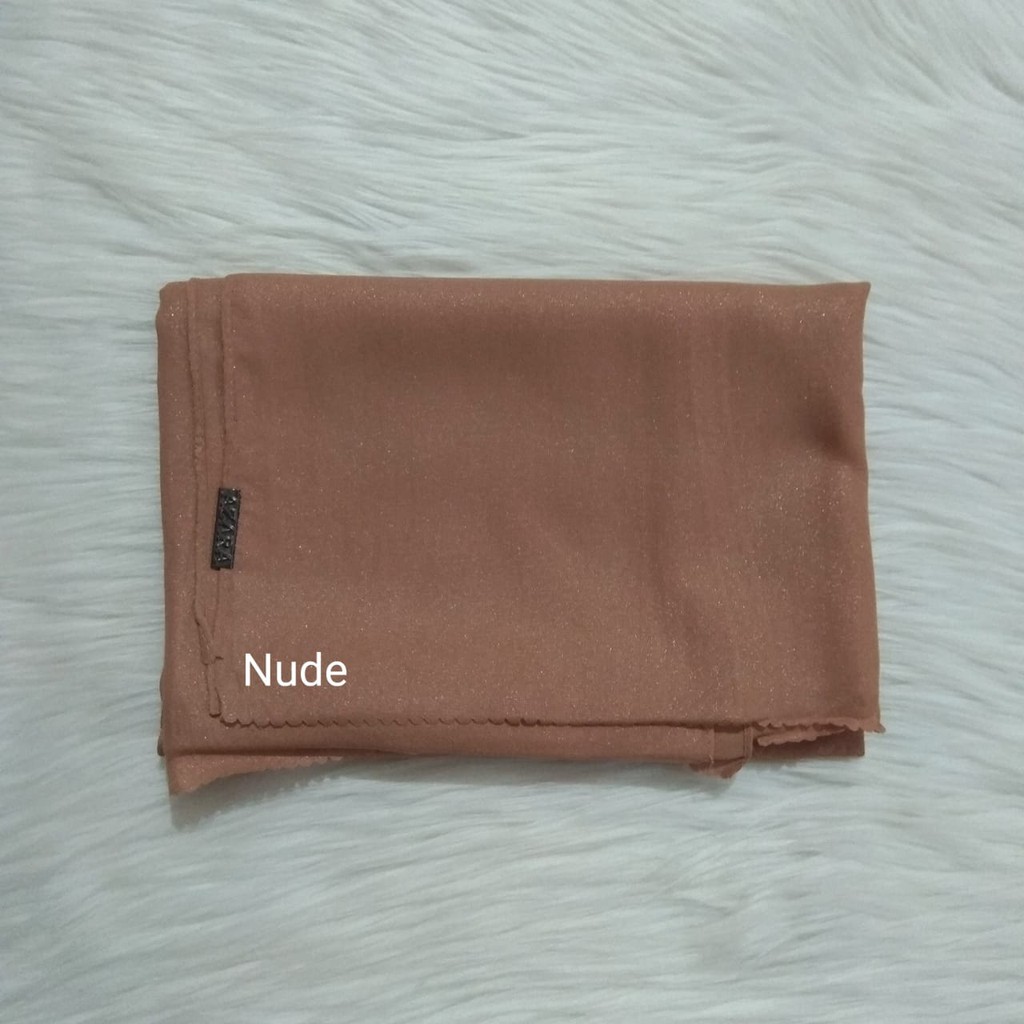 Termurah PASHMINA Nur Shinar LC Azara / PASMINA Glowing Nur Shinar lc/ PASMINA sinar lc-Nude