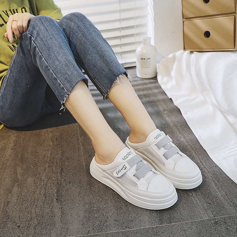 [Import] Taspopo 1023 Sepatu Sneaker Slop Wanita Bertali Korea Original Luar Negeri Fashion Murah