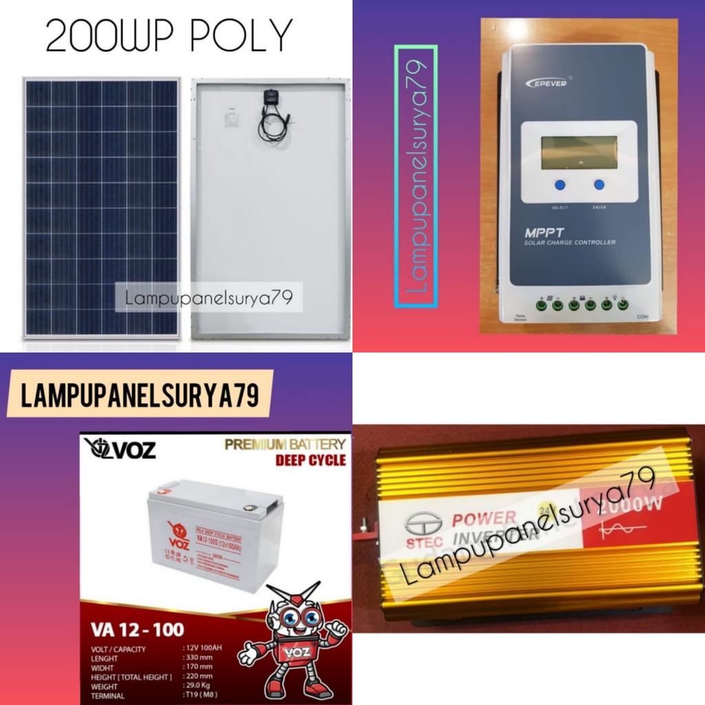 Jual Paket Solar Panel PLTS Tenaga Surya 1000watt 1000w Free Packing ...