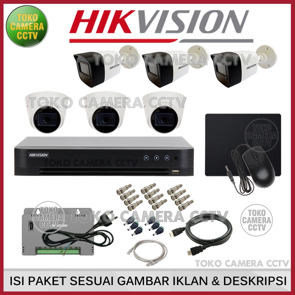 PAKET CCTV HIKVISION 8MP 8 CHANNEL 6 KAMERA