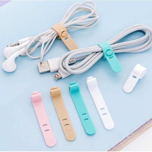 BIMBIM Pengikat Kabel Silikon Macaron Tie Strap Wrap Perapih Kabel Charger Earphone