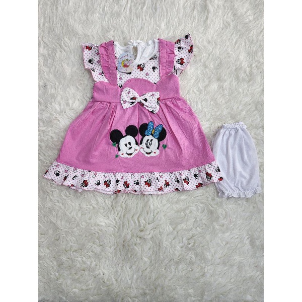 baju bayi perempuan dress mikey pita jghs10