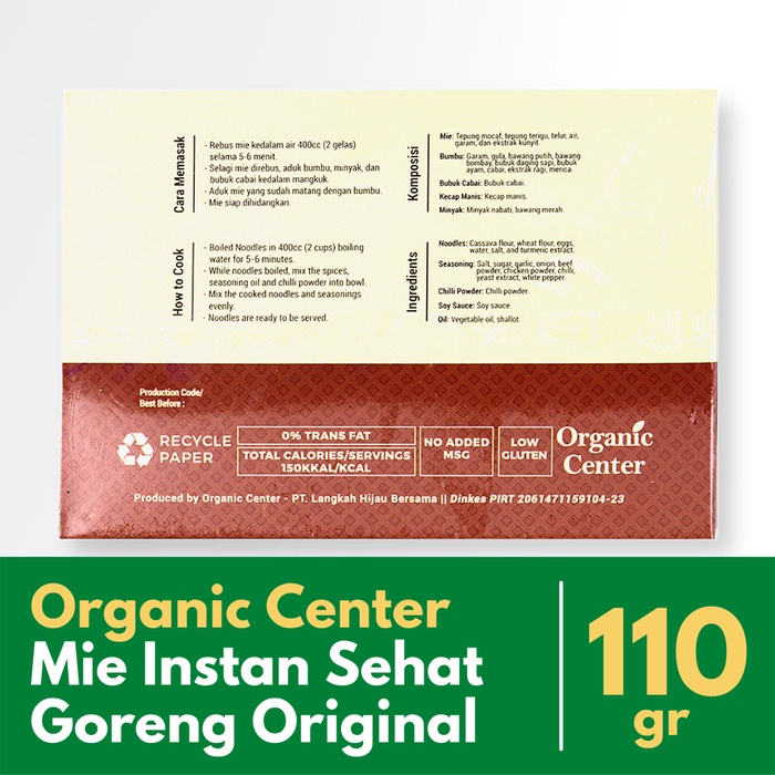 

Ss5g74gfd Organic Center - Veggie Noodles Original Fried 100Gr - Mie Organik Ff04151